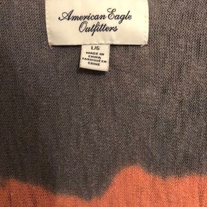American Eagle grey and coral cardigan